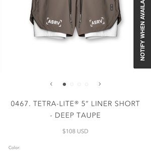 Brand new ASRV Tetra-Lite 5” Taupe Shorts